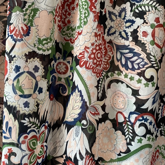 Zara Basic Floral Sheer Tunic Blouse - Picture 6 of 7